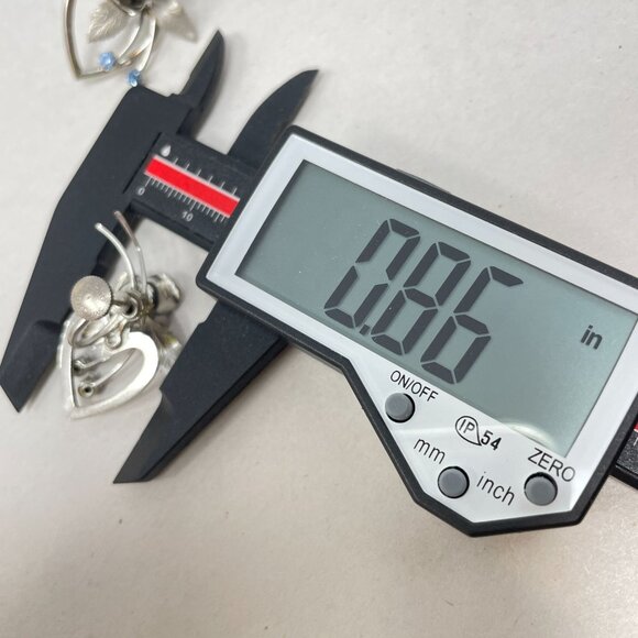 Vintage Karu Arke Floral Bracelet & Earrings Set Silver Tone Blue Rhinestones - Picture 11 of 12